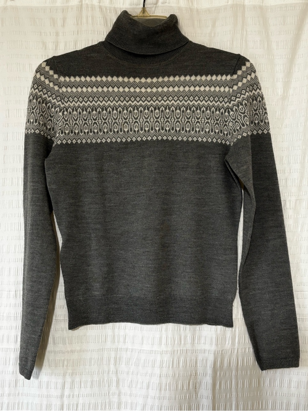 Ann Taylor Loft Fair Isle Cashmere & Merino Wool Knit Sweater Sz Small - Picture 9 of 9